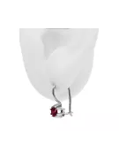 925 Spol_Latn 14k 583 Ruby náušnice vec053s Russian Soviet USSR Vintage craft Art Deco style